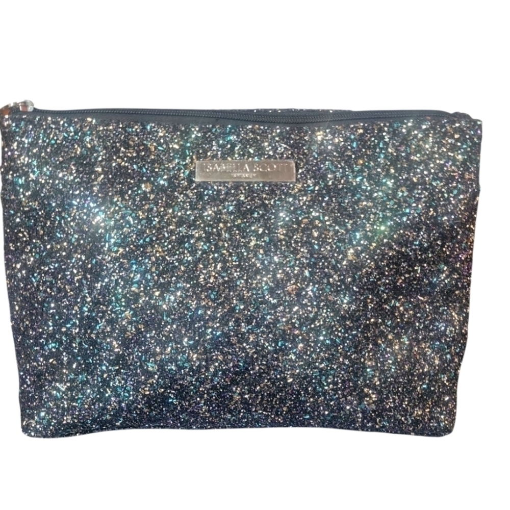 Isabella Scott Sydney Black Glitter Clutch Makeup Bag